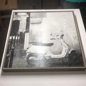 Black and white scooter wall art